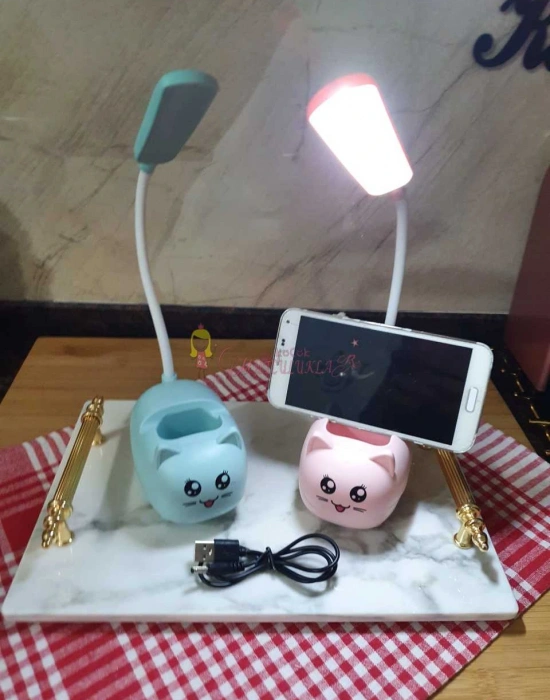 Sevimli Kalemlikli Şarjli Masa Ledi