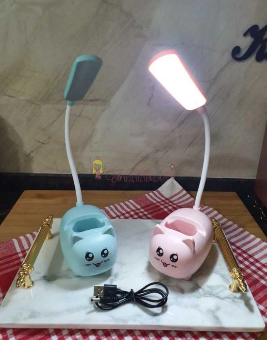 Sevimli Kalemlikli Şarjli Masa Ledi