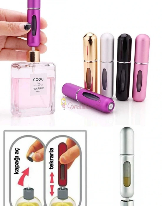Seyahat Boy Çantada Taşınabilir Parfüm Şişesi Çanta Ve Cepte Taşınabilir Koku Parfüm Kabı Sprey Şişe