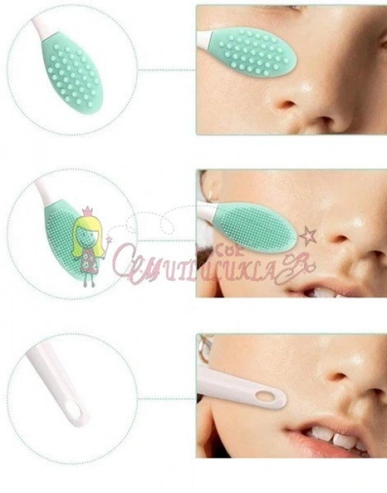 Silikon Çift Yönlü Temizleme Fırçası