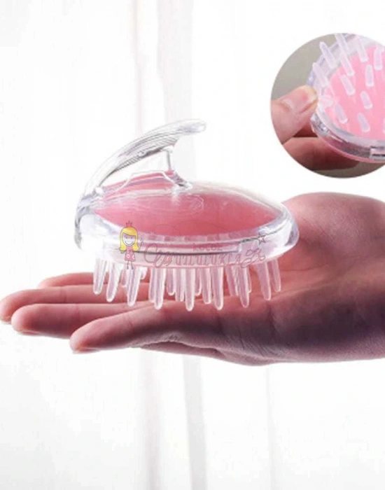Silikon Dişli Saç Derisi Masaj Tarağı Şampuan Duş Bakım Fırçası