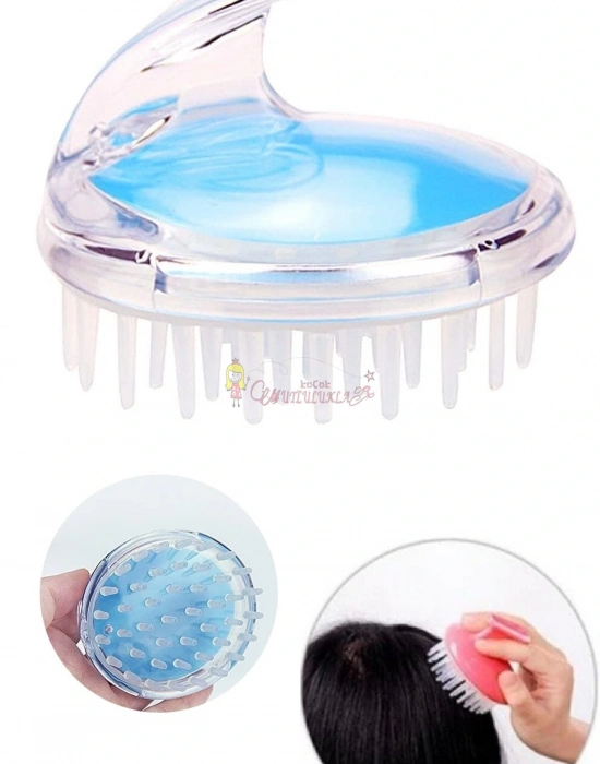 Silikon Dişli Saç Derisi Masaj Tarağı Şampuan Duş Bakım Fırçası