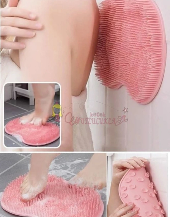Silikon Fırçalı Banyo Masaj Matı ve Ayaklar için Topuk Masaj Paspası