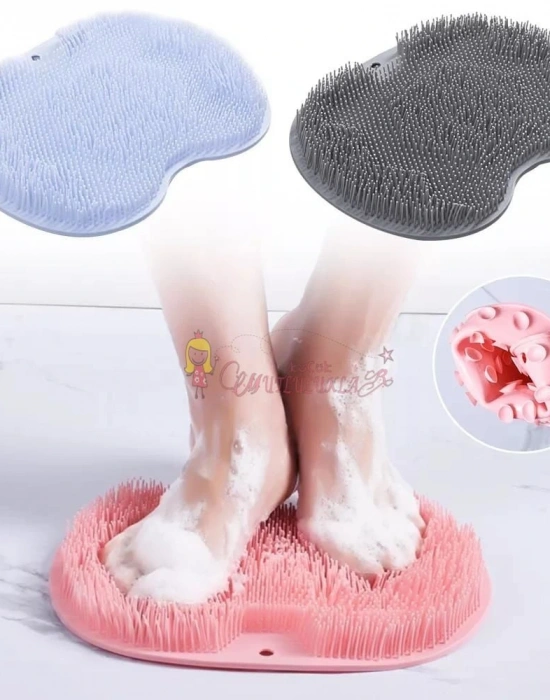 Silikon Fırçalı Banyo Masaj Matı ve Ayaklar için Topuk Masaj Paspası