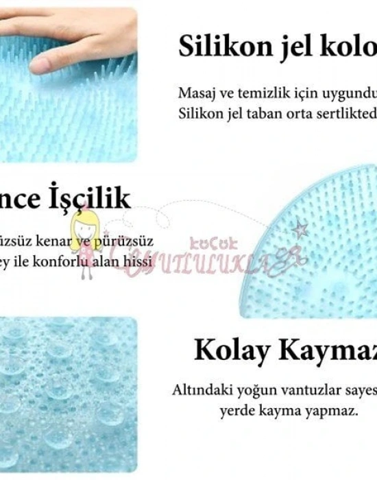 Silikon Fırçalı Banyo Masaj Matı ve Ayaklar için Topuk Masaj Paspası