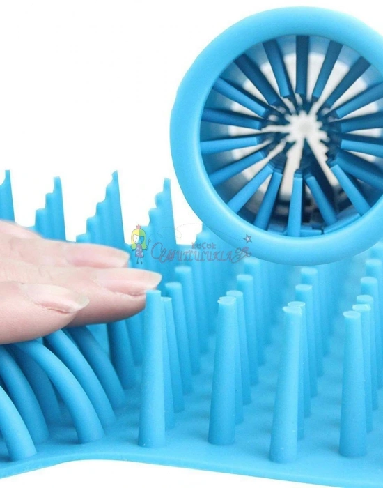 Silikon Jel Fırçalı Kedi Köpek Pati Ayak Temizleme Kovası Büyük