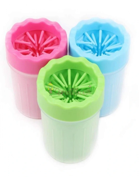 Silikon Jel Fırçalı Kedi Köpek Pati Ayak Temizleme Kovası Büyük