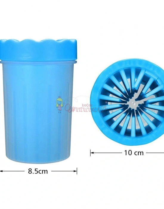 Silikon Jel Fırçalı Kedi Köpek Pati Ayak Yıkama Temizleme Kovası (Küçük)