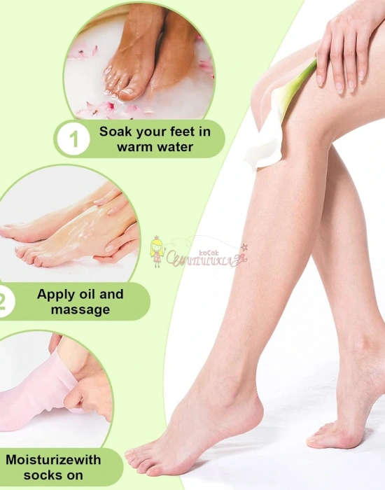 Silikon jel topuk nemlendirici çorap ayak bakımı çatlama koruyucu krem çorabı 1 Çift