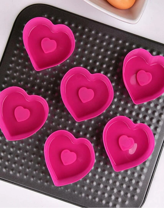 SİLİKON KALP MİNİ KEK KALIBI
