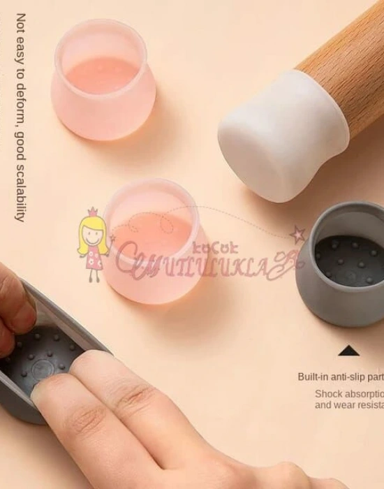 Silikon Masa ve Sandalye Ayağı İçin Kaydırmaz Çizdirmez Mobilya Çorabı 8 Adet