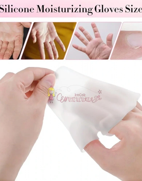 Silikon Nemlendirici Eldiven Jel Spa Nemlendirici Eldiven, Kuru Eller için Yumuşak Silikon Eldiven ( 1 cift )