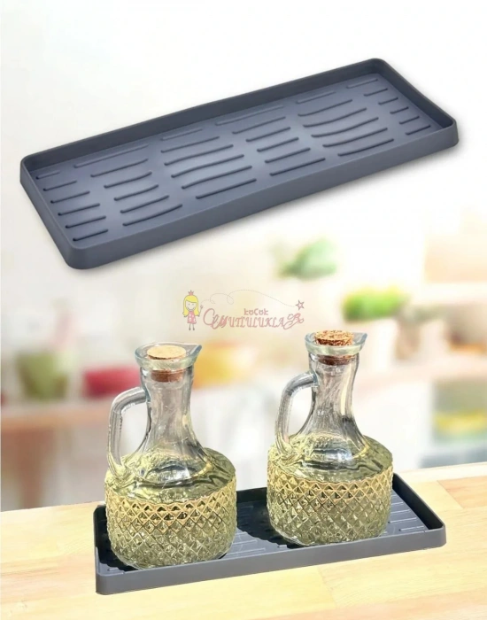 Silikon Sabunluk Organizer Mat  Çok Amaçlı Yağdanlık Altlığı Sunumluk Sıvı Sabun Standı
