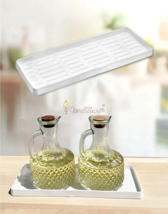 Silikon Sabunluk Organizer Mat  Çok Amaçlı Yağdanlık Altlığı Sunumluk Sıvı Sabun Standı