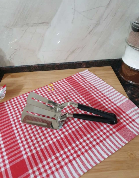 Silikon Saplı Paslanmaz Çelik Süzgeçli Maşa