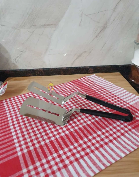 Silikon Saplı Paslanmaz Çelik Süzgeçli Maşa