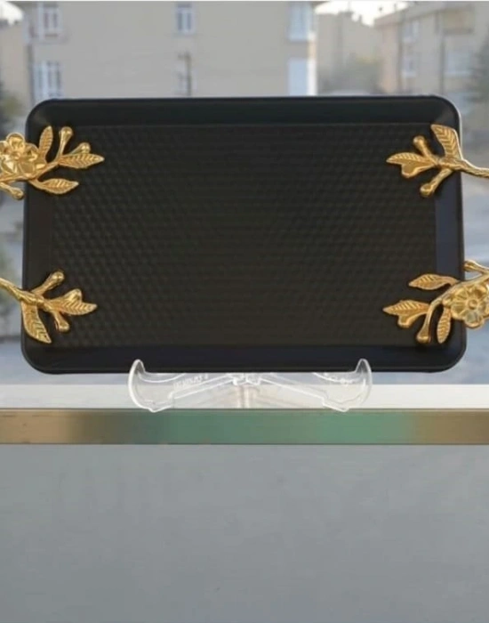 SİYAH GOLD DETAY TEPSİ