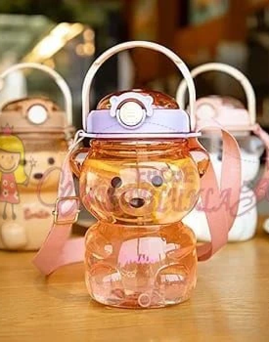 Smile Ayıcıklı Matara Su Şişesi Bpa Içermez Suluk Ayi Sirin Şeffaf Ayıcık Matara