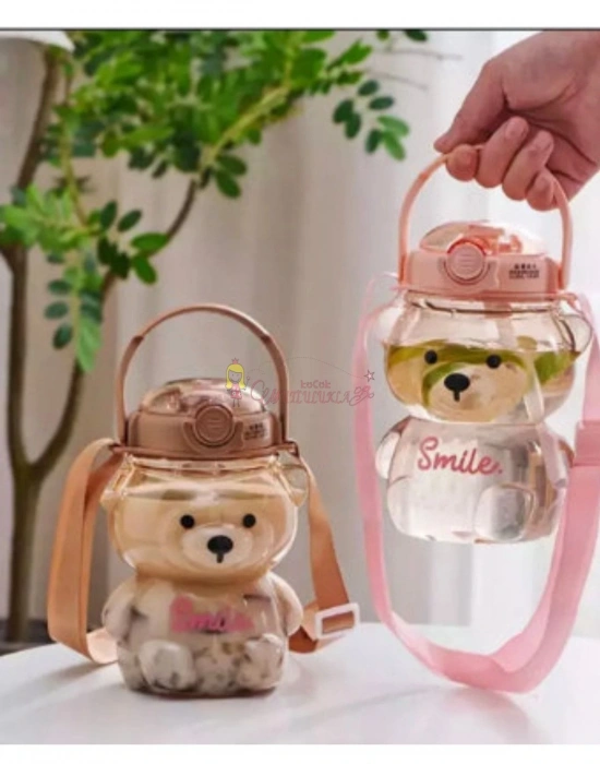 Smile Ayıcıklı Matara Su Şişesi Bpa Içermez Suluk Ayi Sirin Şeffaf Ayıcık Matara