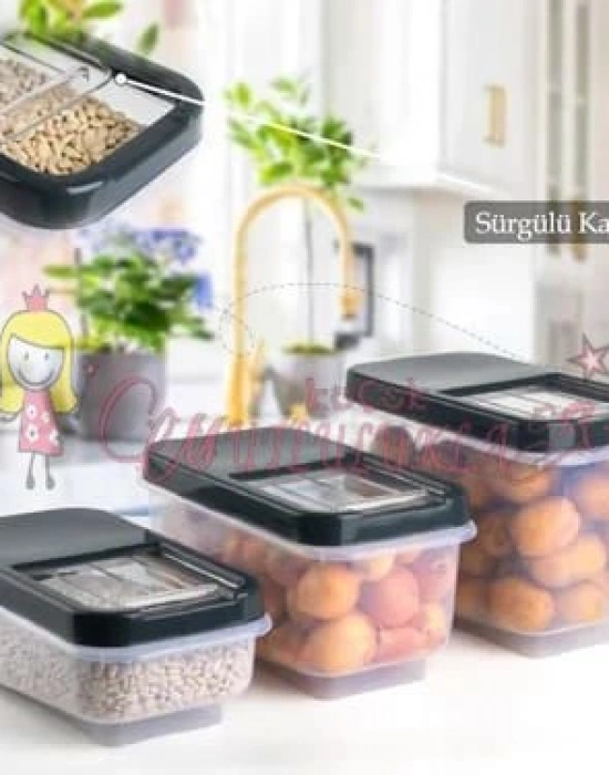 Soft Chef Multi Box 5+7,5+10 Lt 3lü Saklama Kabı Krem /Antrasit