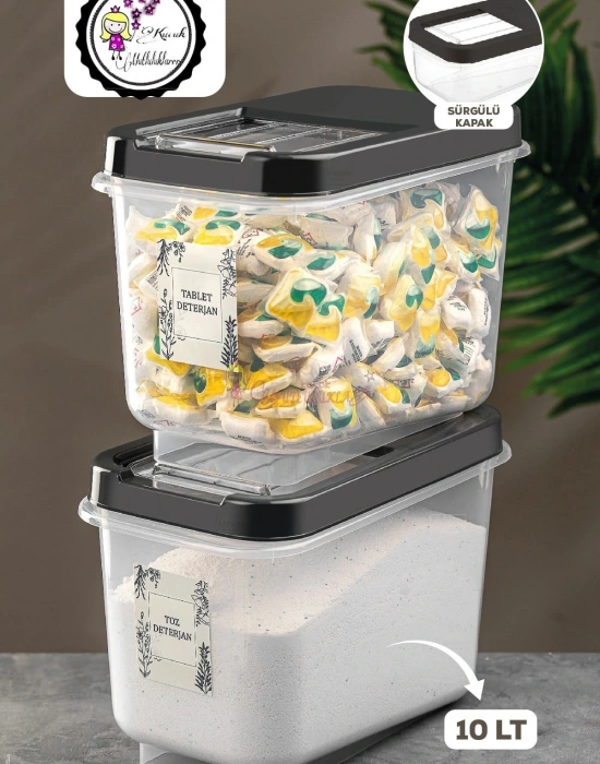 Soft Chef Multi Box 5+7,5+10 Lt 3lü Saklama Kabı Krem /Antrasit