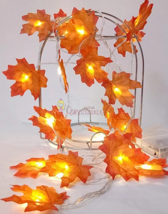 Sonbahar Konseptli Dekoratif Yaprak Desenli Şerit Led
