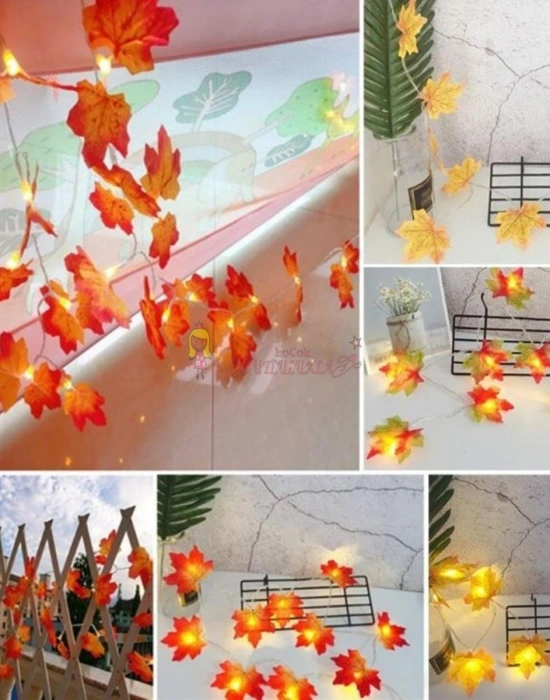 Sonbahar Konseptli Dekoratif Yaprak Desenli Şerit Led