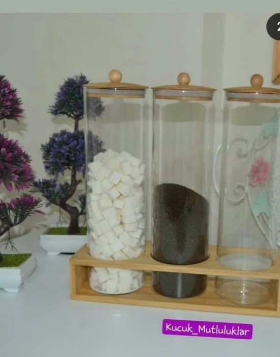 STANDLI BAMBU CAM KAVANOZ