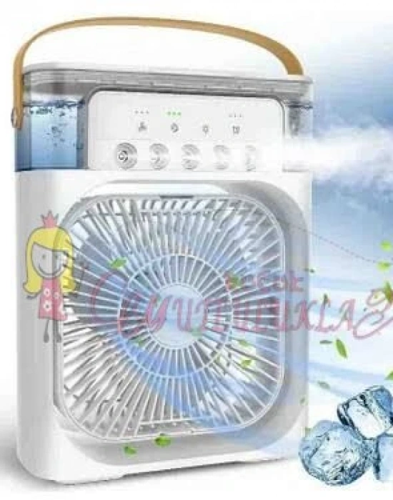 Su Ve Buz Hazneli  Masa Vantilatörü 600Ml Kapasiteli Nemlendirici Soğuk Fan Klima