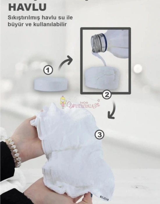 SUDA BÜYÜYEN SIKIŞTIRILMIŞ HAVLU SETİ