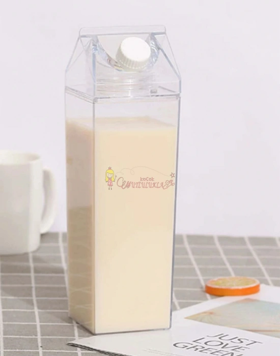 Süt Kutu Tasarımlı Su Kahve Içecek Şişesi Kahve Ve Sunum Bardağı