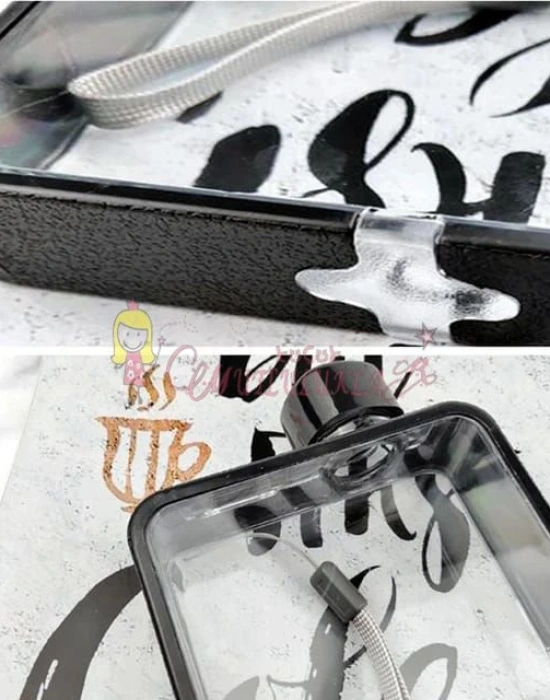 Tablet Matara  Şeffaf Motivasyonel Stickerlı Çerçeveli A5 Şeklinde Su Matarası