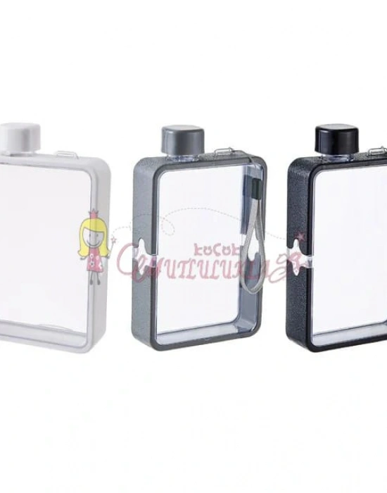 Tablet Matara  Şeffaf Motivasyonel Stickerlı Çerçeveli A5 Şeklinde Su Matarası