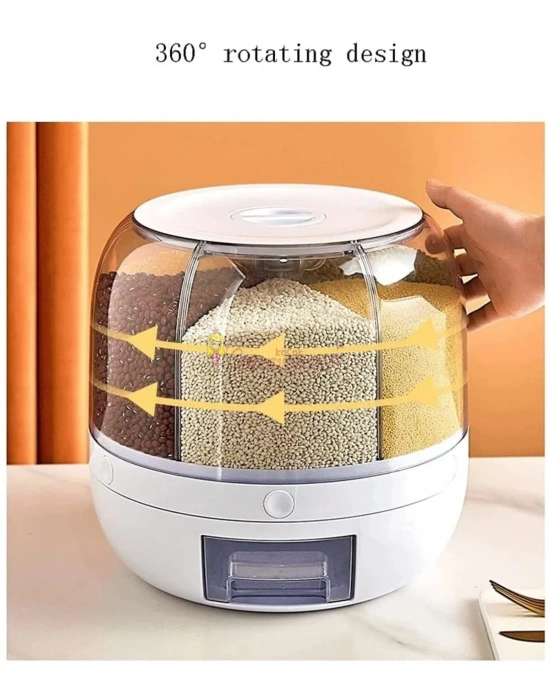 Tahıllar Için 360° Dönebilen 6 Hazneli Gıda Organizeri