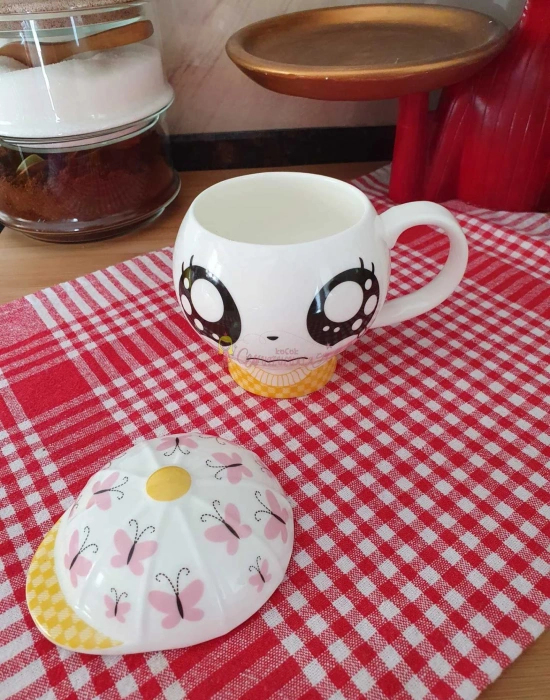 Tasarım Şapkalı Porselen Kupa