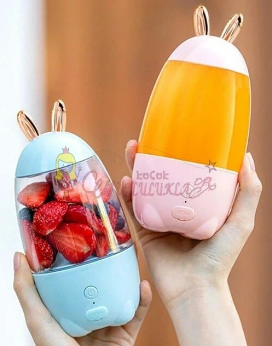 Tavşan Model Taşınabilir USB Şarj Edilebilir Meyve Blender Mikser