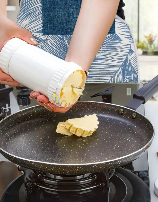 Tereyağı Saklama Ölçme Yayma Ve Kesme Aparatı