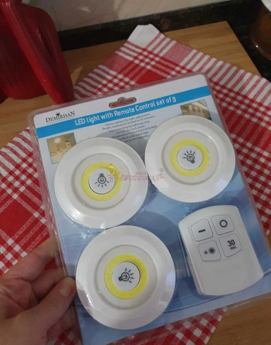 Uzaktan Kumandalı led ampul seti 3lü set yuvarlak