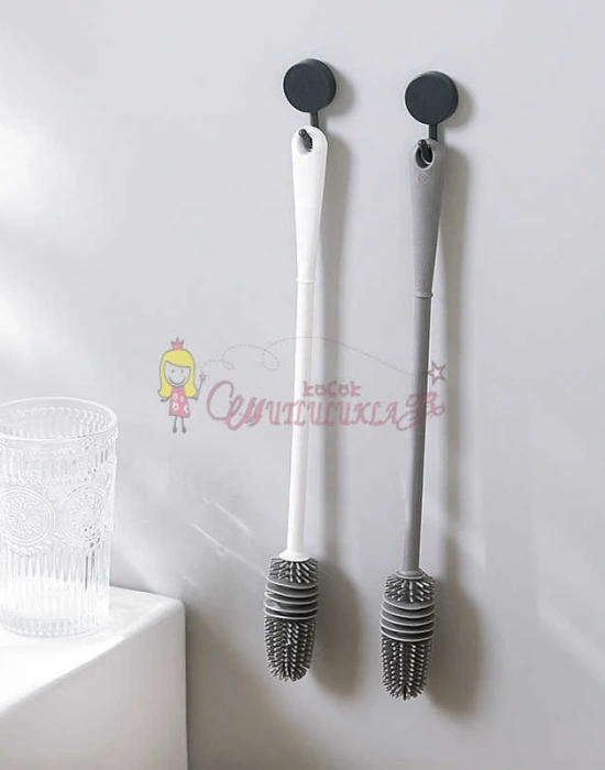 Uzun Saplı Silikon Cam Temizleme Fırçası Silikon Biberon Bardak Fırçası