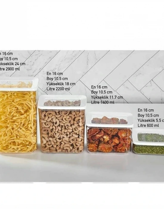 VAKUMLU SAKLAMA SETİ 4LÜ DİKDÖRTGEN