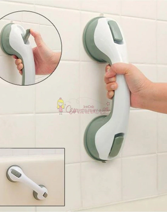 Vantuzlu Banyo Tutacağı Kayma Düşme Önleyici Kilitli Tutunma Barı