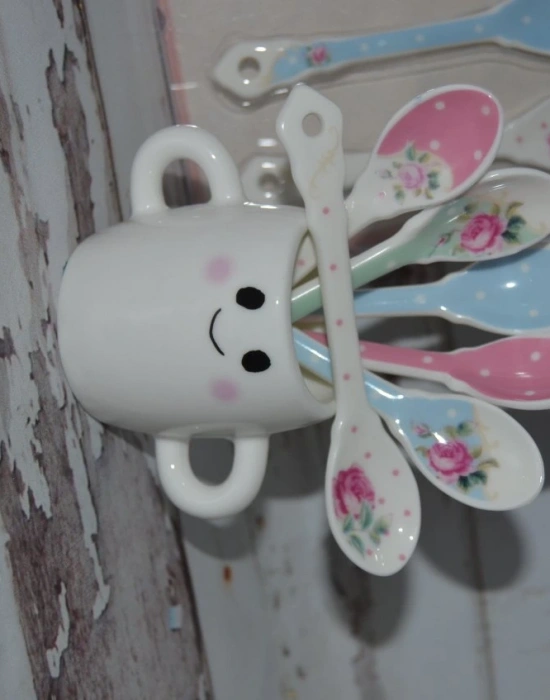 VİNTAGE PORSELEN NESCAFE ÇAY KAŞIĞI 6LI