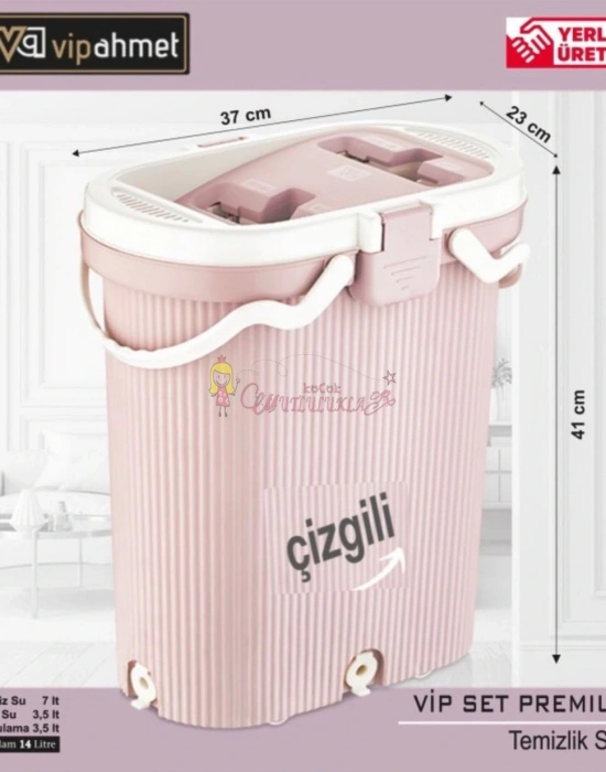 VIP AHMET YENİ PREMIUM ÇİZGİLİ TABLET MOP TEMİZLİK SETİ