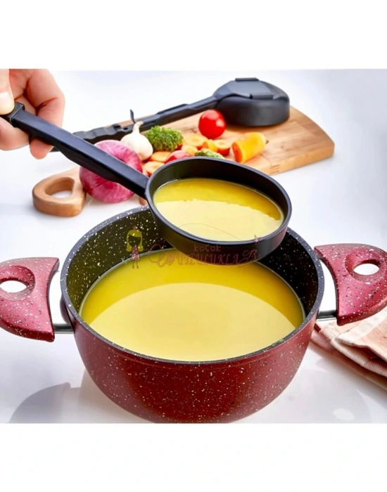 Yanmaz Yapışmaz 3ü 1 Arada Servis Seti 220 Dereceye Dayanıklı Hem Kaşık Hem Kevgir Hem Kepçe