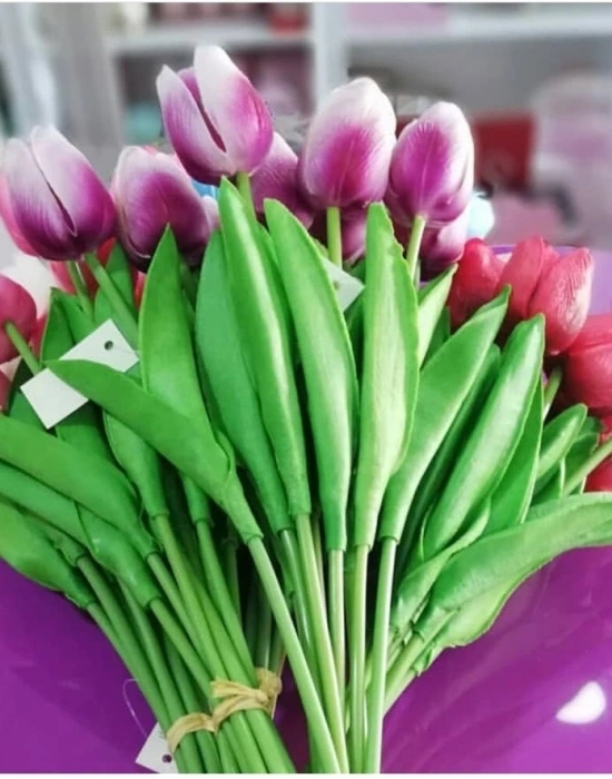 YAPAY 10LU ISLAK LALE BUKETİ