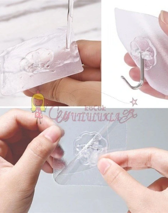 Yapışkanlı Suya Dayanıklı Şeffaf Askı 5li Set