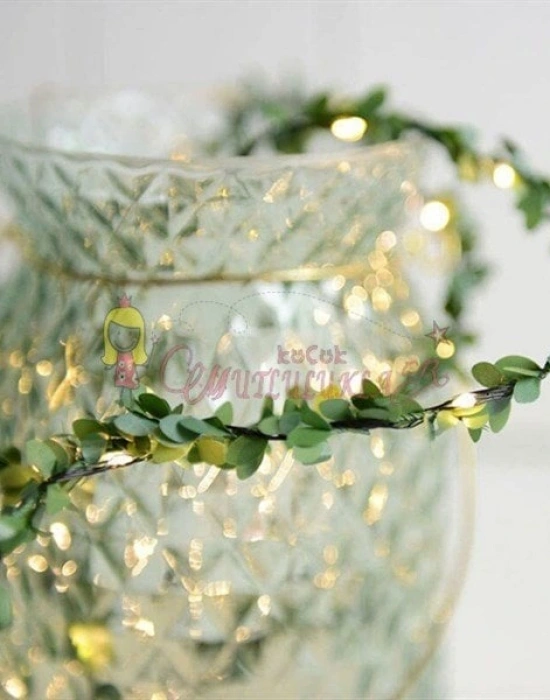 Yapraklı Dekorlu 3 Metre Peri Led Pilli  Işık