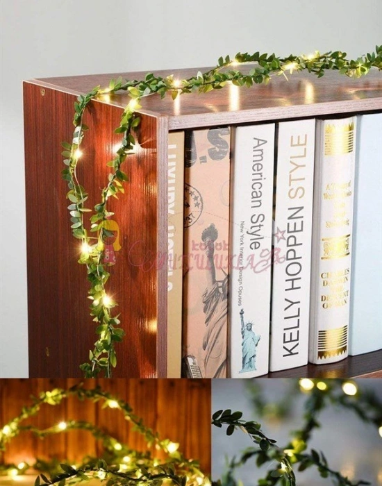 Yapraklı Dekorlu 3 Metre Peri Led Pilli  Işık