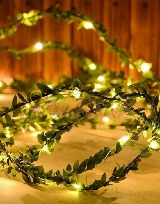 Yapraklı Dekorlu 3 Metre Peri Led Pilli  Işık