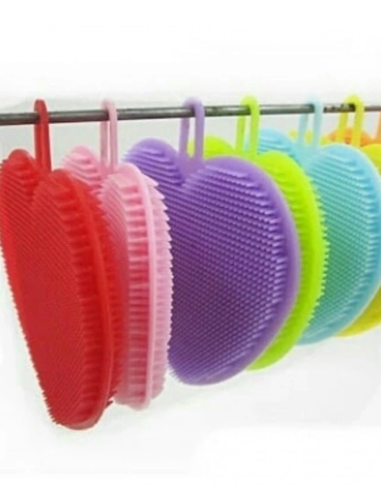 YENİ SİLİKON BULAŞIK YIKAMA ÇİFT TARAFLI SCRUBBER MUTFAK TEMİZLEME FIRÇASI PED ARACI